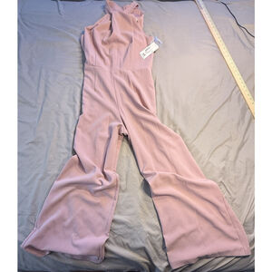 Julia Jordan Womens Twist-Front Halter Straight WideLegs Jumpsuit Light Mauve 12